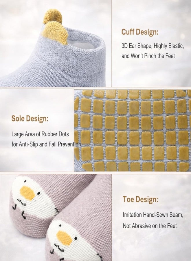Urban Elite 5 Pairs Baby Socks Set, Antislip Socks for New Born Baby 0-3 Years, Non Slip Grip Ankle Socks with Non Skid Soles for Infants Baby Shower Gifts - Image 4