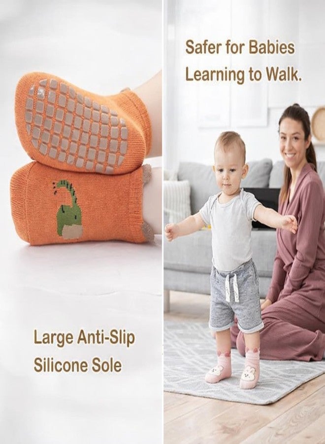 Urban Elite 5 Pairs Baby Socks Set, Antislip Socks for New Born Baby 0-3 Years, Non Slip Grip Ankle Socks with Non Skid Soles for Infants Baby Shower Gifts - Image 2