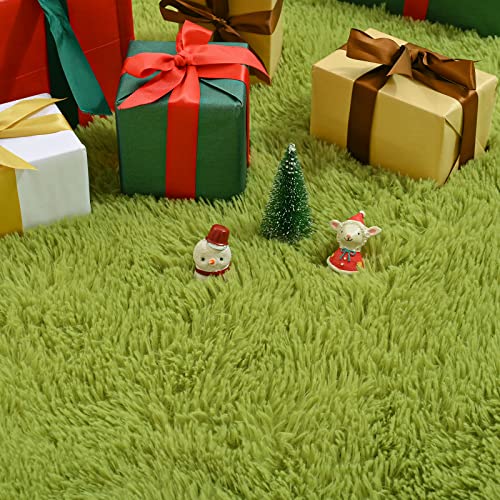 Jelymark Super Soft Shaggy Rug for Bedroom, 4x5.9 Feet Fluffy Carpet for Living Room, Fuzzy Indoor Plush Area Rug for Home Decor, Furry Floor Rugs for Dorm, Kids Nursery Rug for Girls, Green - Image 5