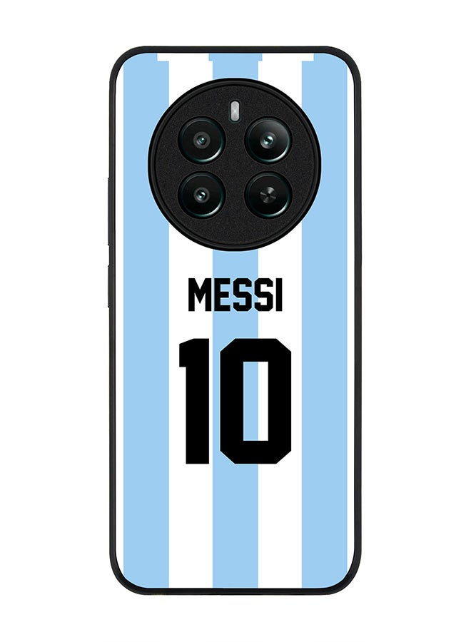 Stylizedd Rugged Black edge case for Realme 12 Plus 5G / Realme 12 4G, Slim fit Case Flexible Cover - Football Team - Argentina, Player Name - Messi - Image 1