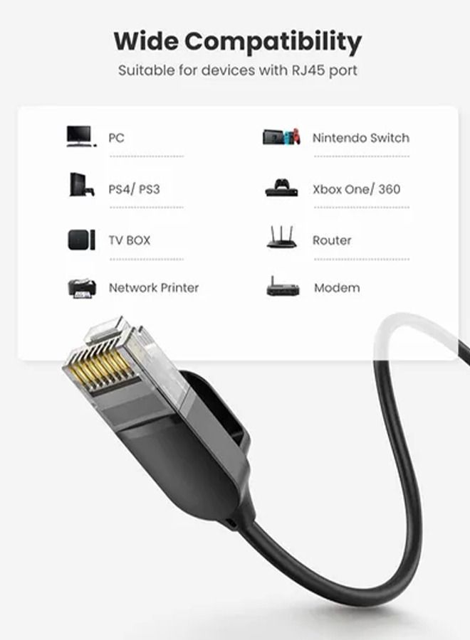 Connected Network Cable Super Category 6 10-gigabit Computer Router Black 5m  - Image 3