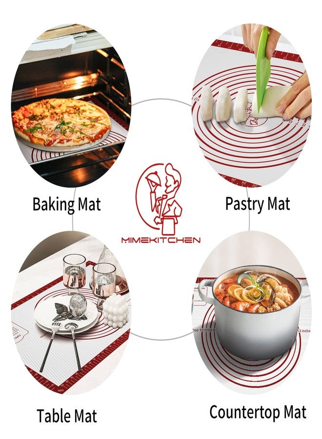 Mimekitchen Silicone Baking Mat, Non Stick Pastry Mat Sheet for Dough Rolling, Nonslip Fondant/Pie Crust Mat, Counter Mat Oven Liner Mat for Making Cookies Macarons Bread Baking Supplies Extra Large 26 x 16 Inch - Image 3