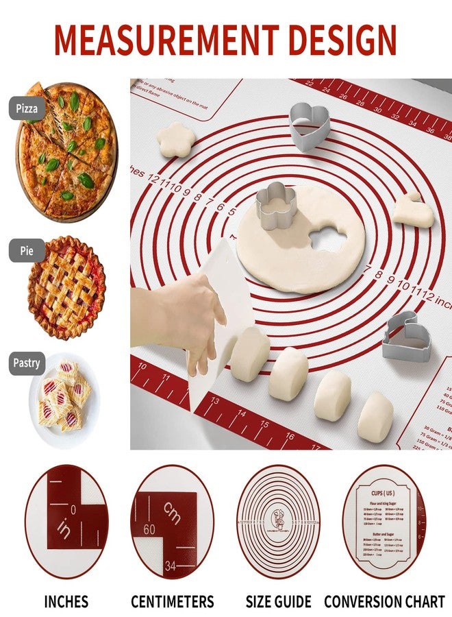Mimekitchen Silicone Baking Mat, Non Stick Pastry Mat Sheet for Dough Rolling, Nonslip Fondant/Pie Crust Mat, Counter Mat Oven Liner Mat for Making Cookies Macarons Bread Baking Supplies Extra Large 26 x 16 Inch - Image 4