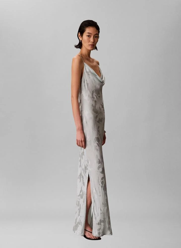 CALVIN KLEIN  Casual Viscose Jacquard Maxi Slip for Women | Best Price UAE