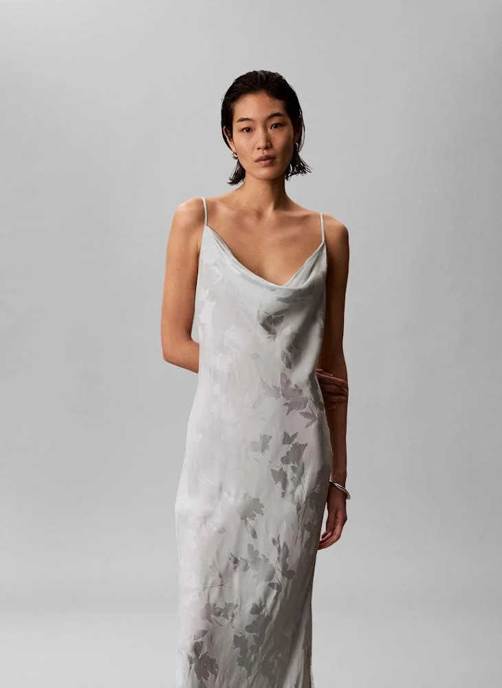 CALVIN KLEIN  Casual Viscose Jacquard Maxi Slip for Women | Best Price UAE