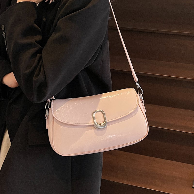 Casual Oil Wax Leather Small Bag For Women Summer Fashion Crossbody Bag High-End Commuter Armpit Small Square Bag - Image 3
