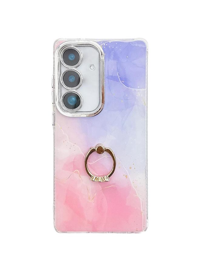 S-TOP Case For Samsung Galaxy A26 5G Electroplated Marble Texture Ring Holder Phone Case - Image 1
