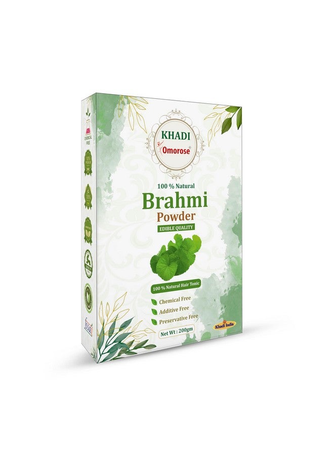 KHADI Omorose Brahmi Powder For Healthy Hair Growth | Strengthens Hairs |100% Pure & Natural | 200 Grams | Resealable Zipper Pouch |