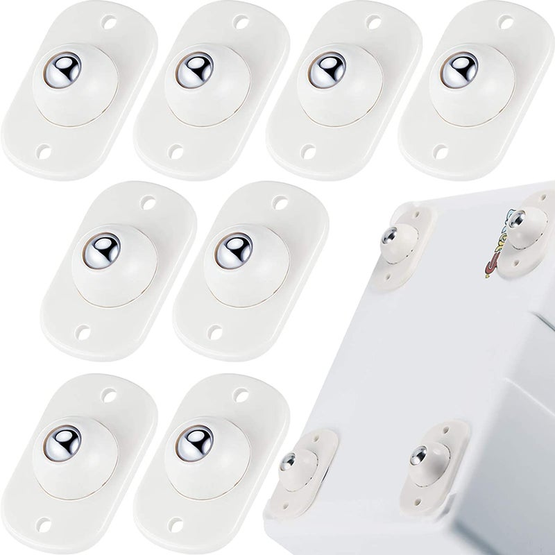 PLENARO Mini Casters Self Adhesive Castors Small Castor Wheels Sticky Pulley Wheels for DIY Decorative Storage Boxes Toy Boxes Trash Cans Small Furniture Accessories Pack of 8 - Image 1