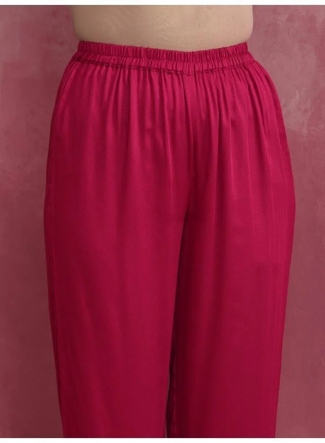 ترو برونز trueBrowns Magenta Highlow Modal Kurta Set