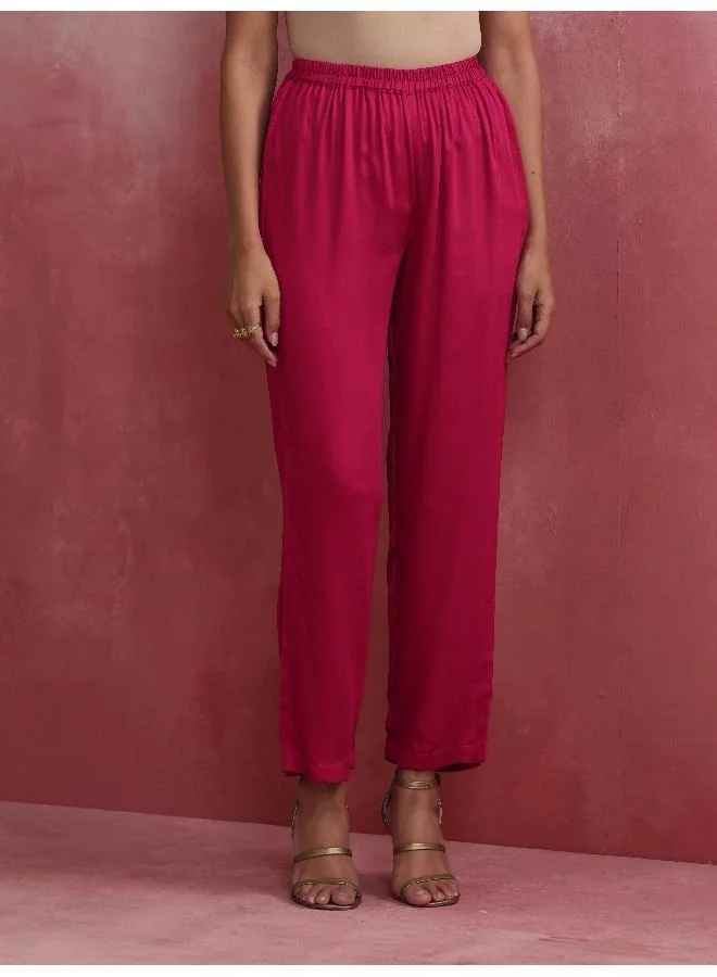 ترو برونز trueBrowns Magenta Highlow Modal Kurta Set