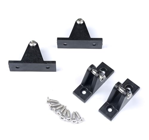 Thorn Boat Bimini Top Hardware Deck Hinge Flat Mount Nylon Accessories Fitting Hardware Work with Boat Jaw Slide, Cap Eye End, W/Screws Pack of 4, Black - Image 3