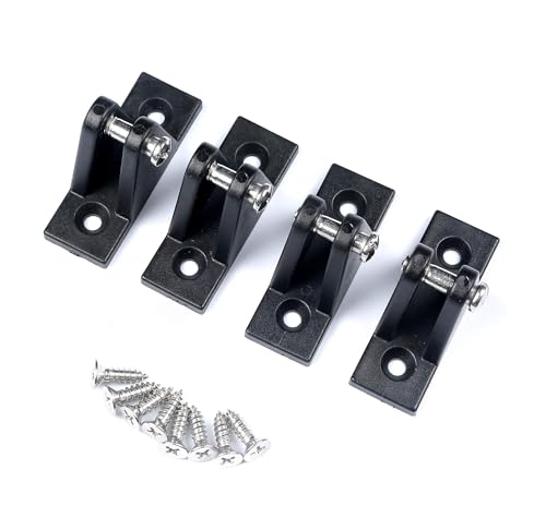 Thorn Boat Bimini Top Hardware Deck Hinge Flat Mount Nylon Accessories Fitting Hardware Work with Boat Jaw Slide, Cap Eye End, W/Screws Pack of 4, Black - Image 5
