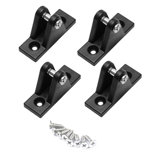 Thorn Boat Bimini Top Hardware Deck Hinge Flat Mount Nylon Accessories Fitting Hardware Work with Boat Jaw Slide, Cap Eye End, W/Screws Pack of 4, Black - Image 1