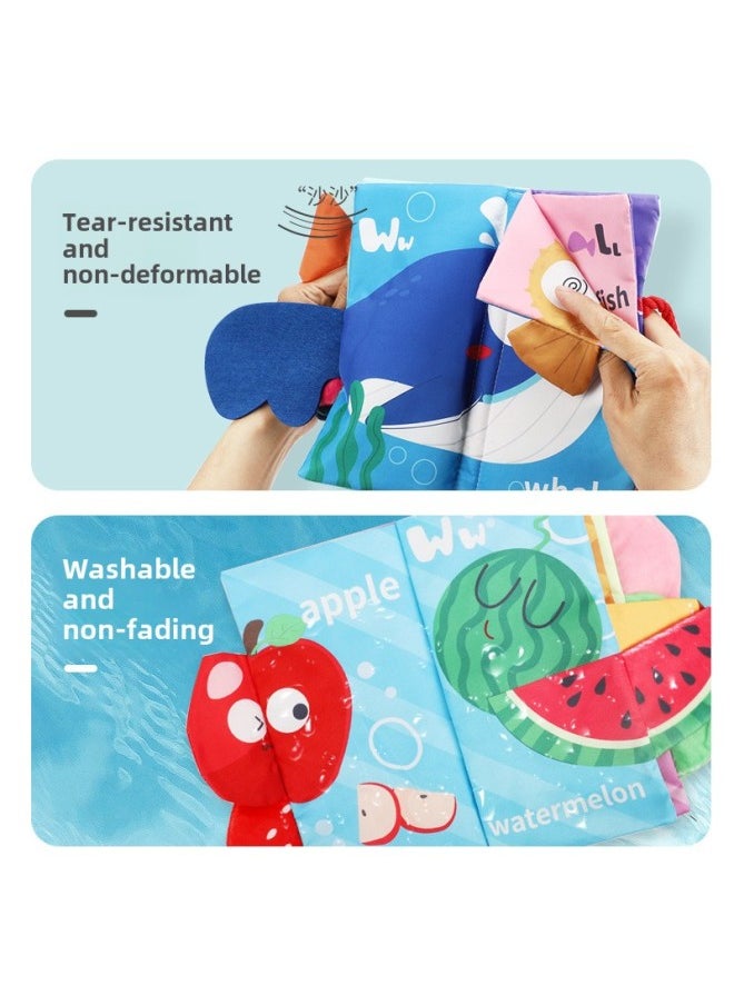 Baby Cloth Book Toy 0-3 Years Old Baby Three-dimensional Animal Tail Tear Not To Rip Educational Early Teaching-Color:Dinosaur Theme -5 Pages And 10 Faces  - Image 4