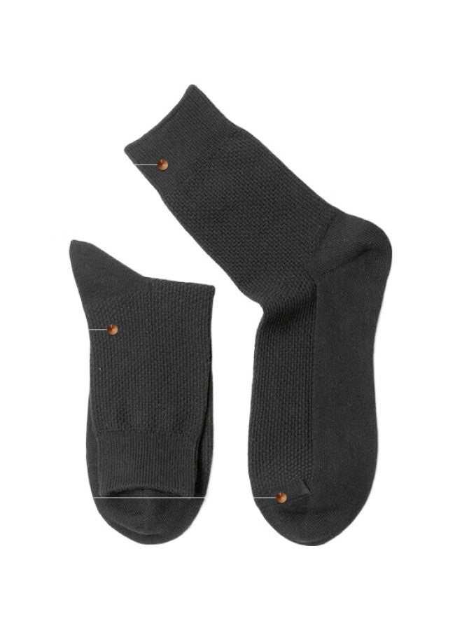 Liangpu Men'S Business Antibacterial And Odor-Resistant Cotton Socks For Leather Shoes, Sweat-Absorbing And Breathable Mid-Calf Socks - Image 3