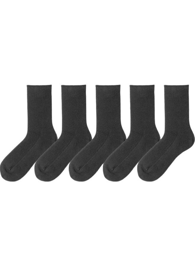 Liangpu Men'S Business Antibacterial And Odor-Resistant Cotton Socks For Leather Shoes, Sweat-Absorbing And Breathable Mid-Calf Socks - Image 2