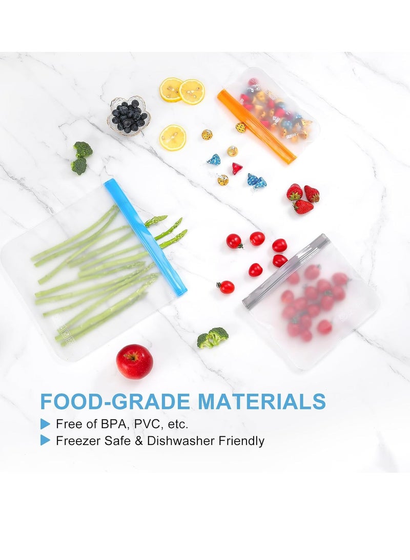Loquat 10 Pack Reusable Storage Bags Leakproof Freezer Bags for Lunch Marinate Food Travel - Image 5