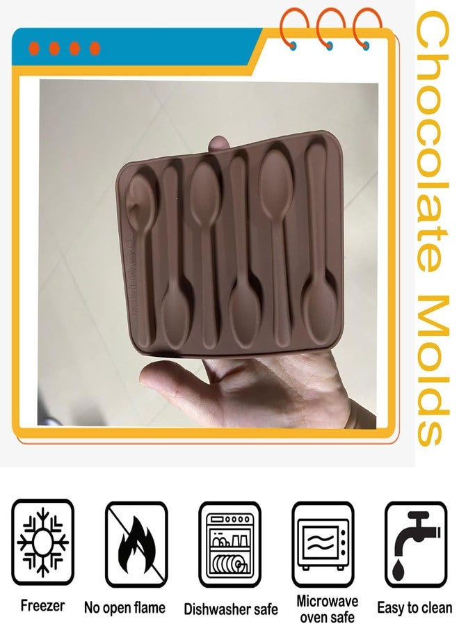 YIMINGMOLD قالب ملعقة الشوكولاتة الساخنة من YIMINGMOLD - قالب سيليكون على شكل ملعقة للشوكولاتة الساخنة والقهوة والكراميل - ملاعق تقليب الشوكولاتة مصنوعة يدويًا - Image 3