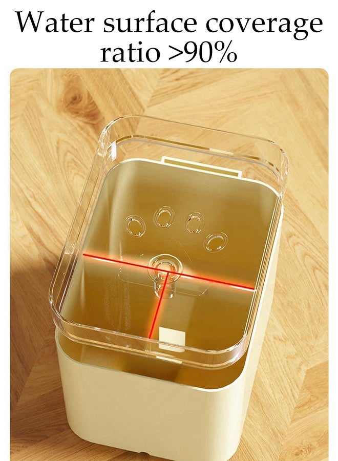 DUNISO 2.5L Pet Water Dispenser,Auto Pet Water Fountain with Pet Bowl,USB Rechargeable Large Capacity Pet Water Dispenser,Easy to Clean,for Cats and Dogs，Beige - Image 4