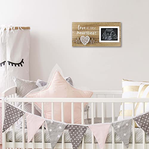 VILIGHT New Mom Gifts - Pregnancy Announcements Baby Gender Reveal Gifts - Love At First Heartbeat Sonogram Picture Frame for Standard 4" x 3" Ultrasound Photo - Image 3