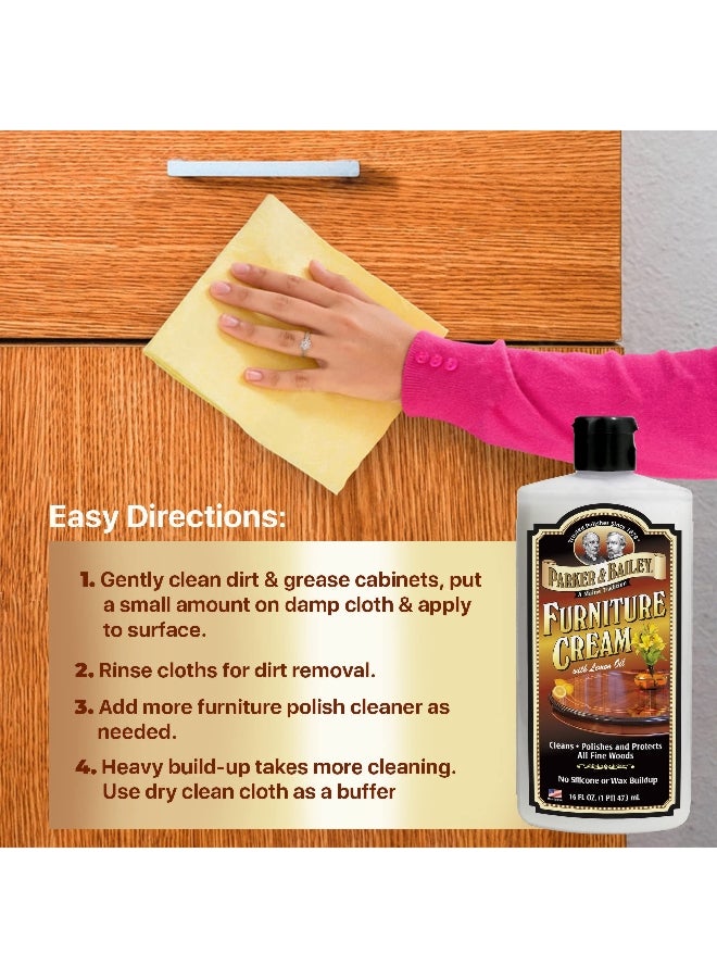 باركر آند بايلي 560669 كريم تنظيف وتلميع الأثاث بزيت الليمون 16 أونصة - Image 2