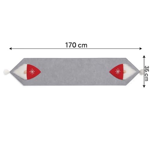 CORALTREE Christmas Table Runner, Grey, Christmas Runner, Santa face christmas Tablecloth, Washable Tablecloth, Non-woven, Runner, Dining Table for Christmas, Table Decoration, Winter Table Decoration - Image 4
