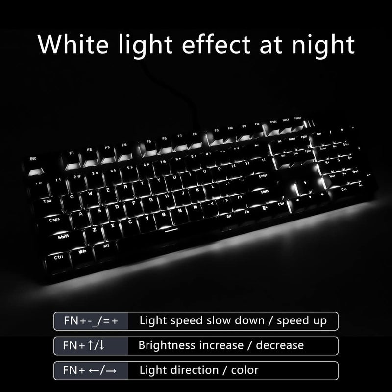 Merdia Ice Blue Backlit Mechanical Keyboard with Brown Switches and 104 Keys Layout - Hot Swappable, Wired Gaming Keyboard - Image 5