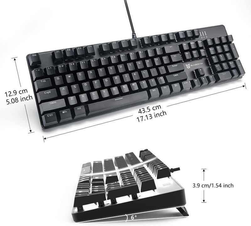 Merdia Ice Blue Backlit Mechanical Keyboard with Brown Switches and 104 Keys Layout - Hot Swappable, Wired Gaming Keyboard - Image 2
