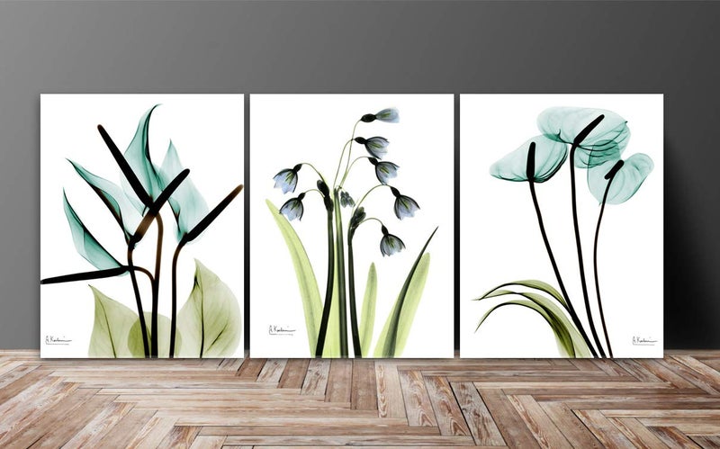 SAF paintings Flower Designer Multieffect UV Textured Panel Painting, Set of 3, 12 X 27 inch (SAhNFC12265) - Image 3
