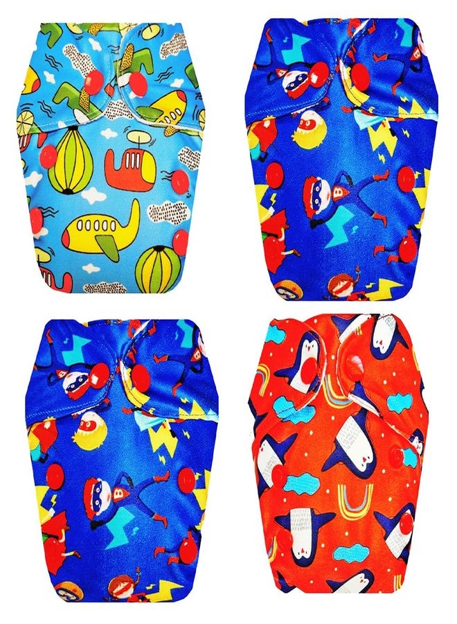 Dumbledo Premium Newborn Cloth Diaper with Integrated Insert (Pack of 4) | Dry Feel and Comfortable | Breathable | Adjustable Snaps | Ideal for Toddlers | 0 - 4 Months | Unisex Baby - Image 1