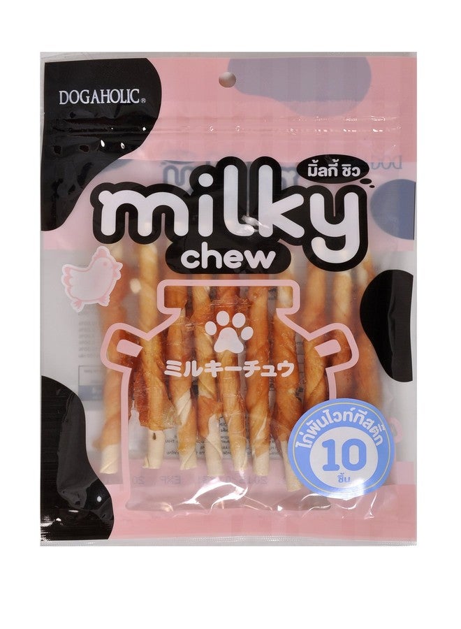 Dogaholic أعواد مضغ دوغاهوليك ميلكي بالدجاج | مكافآت لذيذة وطرية غنية بالبروتين للكلاب | مثالية للجراء والكلاب البالغة فوق شهرين | عبوة من 10 قطع - Image 1