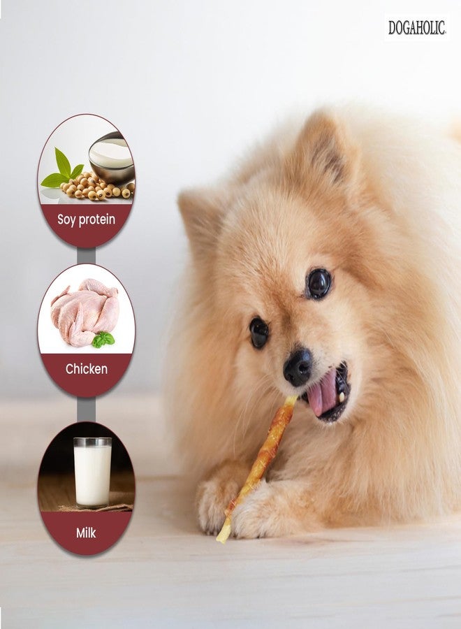 Dogaholic أعواد مضغ دوغاهوليك ميلكي بالدجاج | مكافآت لذيذة وطرية غنية بالبروتين للكلاب | مثالية للجراء والكلاب البالغة فوق شهرين | عبوة من 10 قطع - Image 4