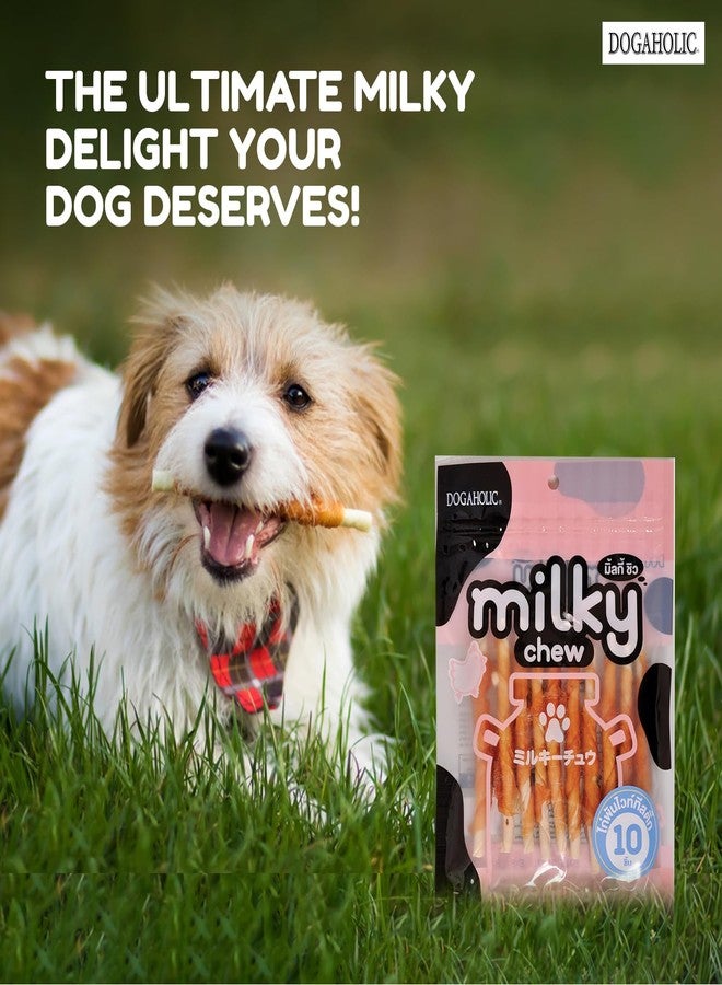 Dogaholic أعواد مضغ دوغاهوليك ميلكي بالدجاج | مكافآت لذيذة وطرية غنية بالبروتين للكلاب | مثالية للجراء والكلاب البالغة فوق شهرين | عبوة من 10 قطع - Image 2