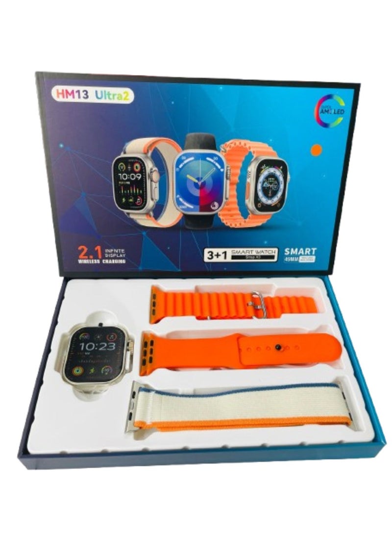 Raxoom 3 + 1 Smart Watch Ultra Touch Color Screen Bluetooth Calling Health and Sports Smartwatch Multicolor  - Image 1