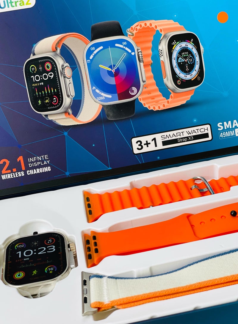 Raxoom 3 + 1 Smart Watch Ultra Touch Color Screen Bluetooth Calling Health and Sports Smartwatch Multicolor  - Image 3