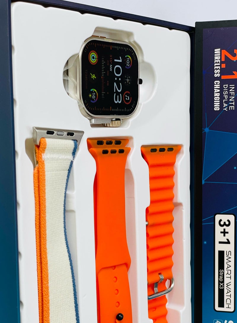 Raxoom 3 + 1 Smart Watch Ultra Touch Color Screen Bluetooth Calling Health and Sports Smartwatch Multicolor  - Image 4