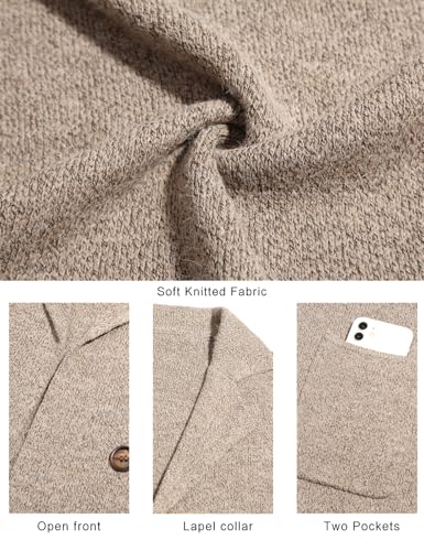 CiCiBird Women Fall Winter Long Cardigan Sweater Trendy Knit Jacket Coat Dressy Blazer Coatigan Khaki S - Image 5
