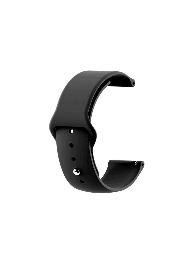 فون بلانيت Soft Silicone Watch Band Compatible With Samsung Galaxy Watch 3 Gear S3 Frontier Amazfit Bip/Active Huawei Watch GT 2/2E Bracelet 22-46mm(Black) - Image 2