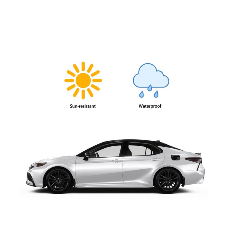 CKE غطاء خزان الوقود الخارجي CKE متوافق مع كامري الجيل الثامن 2024 2023 2022 2021 2020 2019 2018 - أسود لامع - Image 3