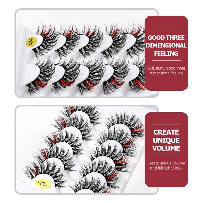 5 Pairs 3d Colorful Fake Eyelashes Natural Dense Eye Lashes for Women Party Makeup Cosmetic Lash Decor - Image 4