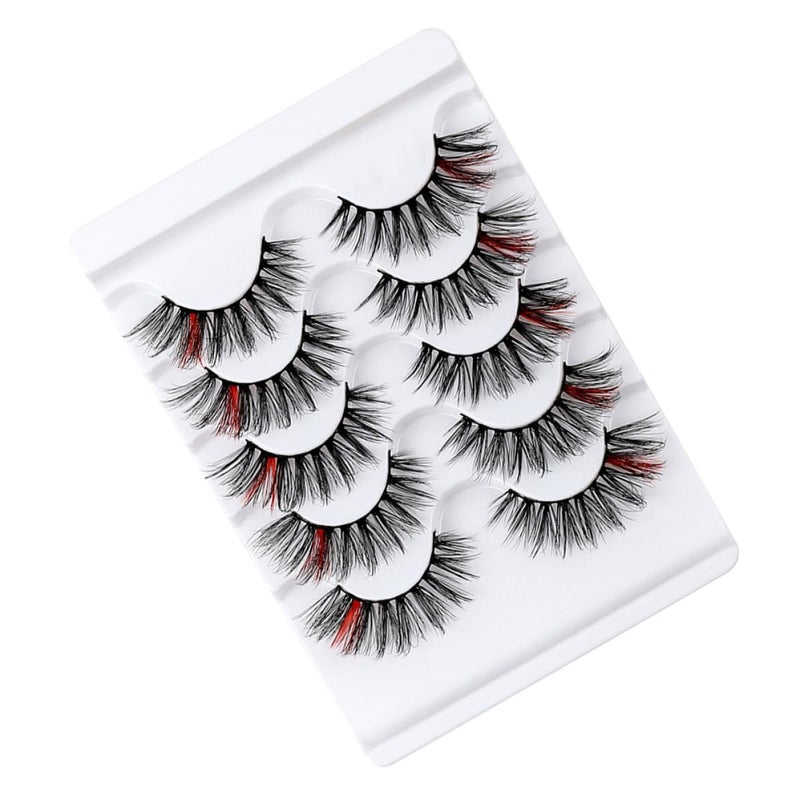 5 Pairs 3d Colorful Fake Eyelashes Natural Dense Eye Lashes for Women Party Makeup Cosmetic Lash Decor - Image 1