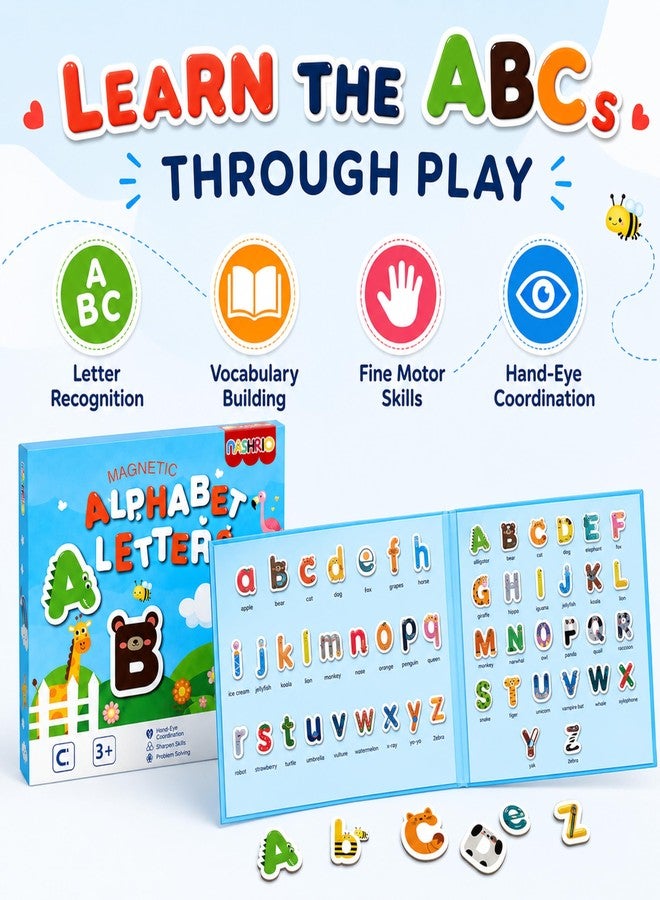 NASHRIO Magnetic Alphabet Letters for Kids, ABC Learning Toys with Animal Words, Educational Preschool Toys for Toddlers Ages 3-5, Montessori Early Learning Magnetic Book Set for Boys and Girls 3 4 5 - Image 3