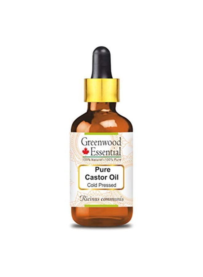 Greenwood Essential Pure Castor Oil (Ricinus communis) with Glass Dropper | Cold Pressed | Natural | Undiluted | For Diluting Essential Oils | For Hair, Skin & Massage | Men & Women | 100ml - Image 1