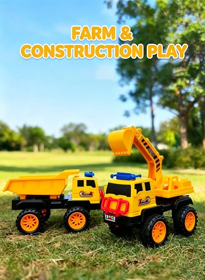 FLYHSO Excavator Toy Construction Vehicle with 360° Rotation, Sliding & Pushing Action, Durable Outdoor Sand Play Digger for Boys Girls, Ideal Birthday Gift for Kids Ages 3+ - Image 4