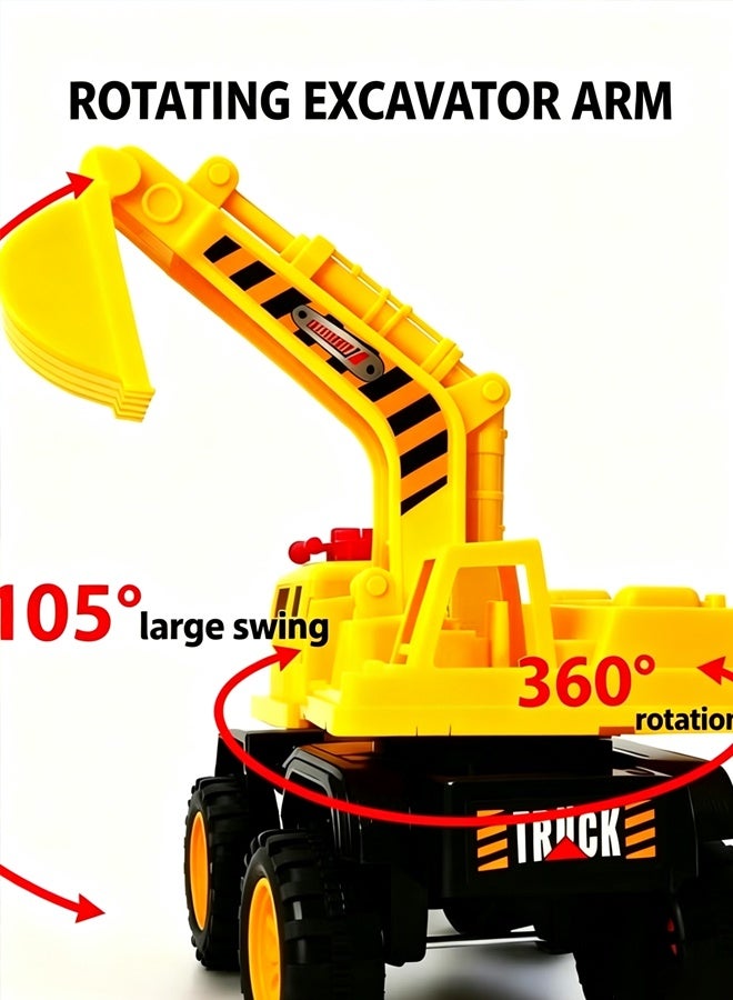 FLYHSO Excavator Toy Construction Vehicle with 360° Rotation, Sliding & Pushing Action, Durable Outdoor Sand Play Digger for Boys Girls, Ideal Birthday Gift for Kids Ages 3+ - Image 5