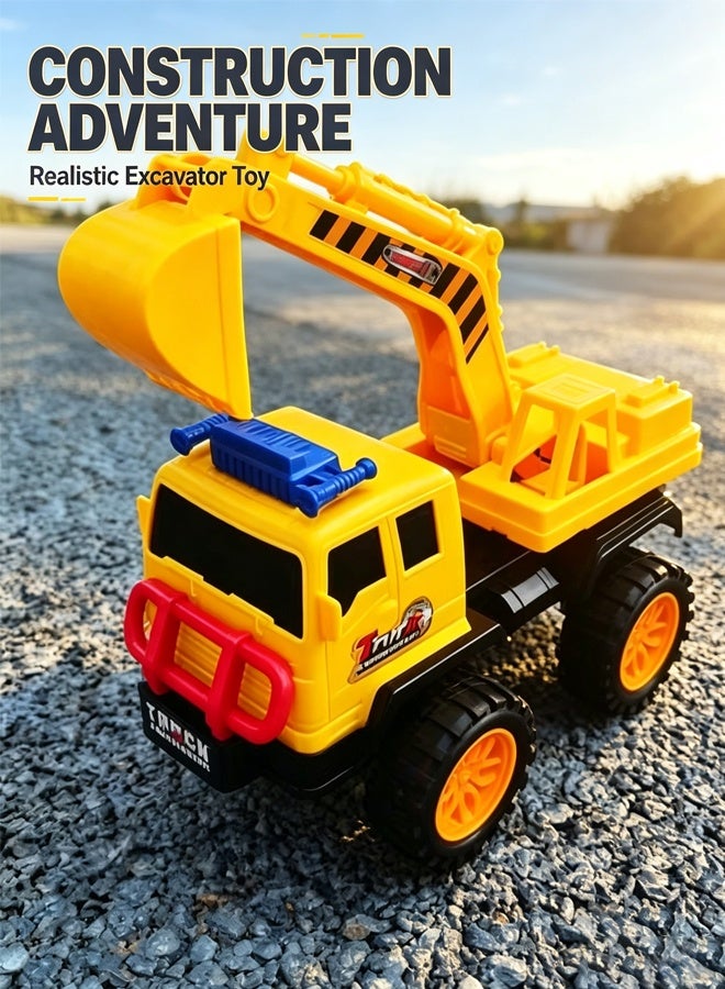 FLYHSO Excavator Toy Construction Vehicle with 360° Rotation, Sliding & Pushing Action, Durable Outdoor Sand Play Digger for Boys Girls, Ideal Birthday Gift for Kids Ages 3+ - Image 3