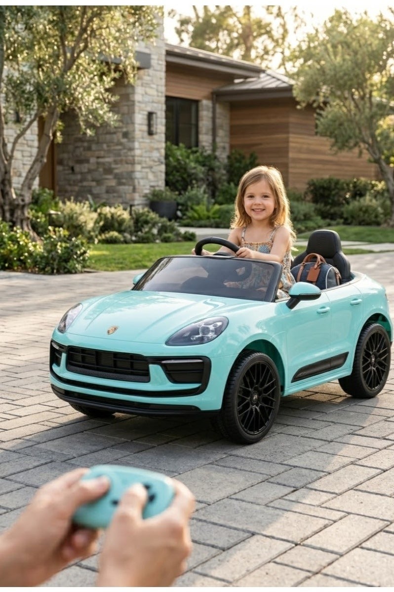 بورشه Porsche Macan Kids Officially Licensed Ride-On Car with 2.4G Remote Control, Bluetooth, LED Lights, and Premium Leather Seat LB-660EL (M2) - BLUE - Image 2