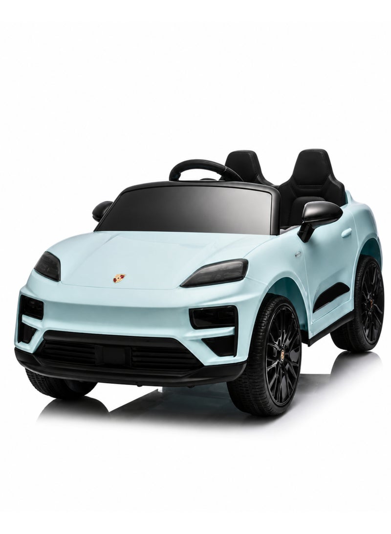 بورشه Porsche Macan Kids Officially Licensed Ride-On Car with 2.4G Remote Control, Bluetooth, LED Lights, and Premium Leather Seat LB-660EL (M2) - BLUE - Image 1