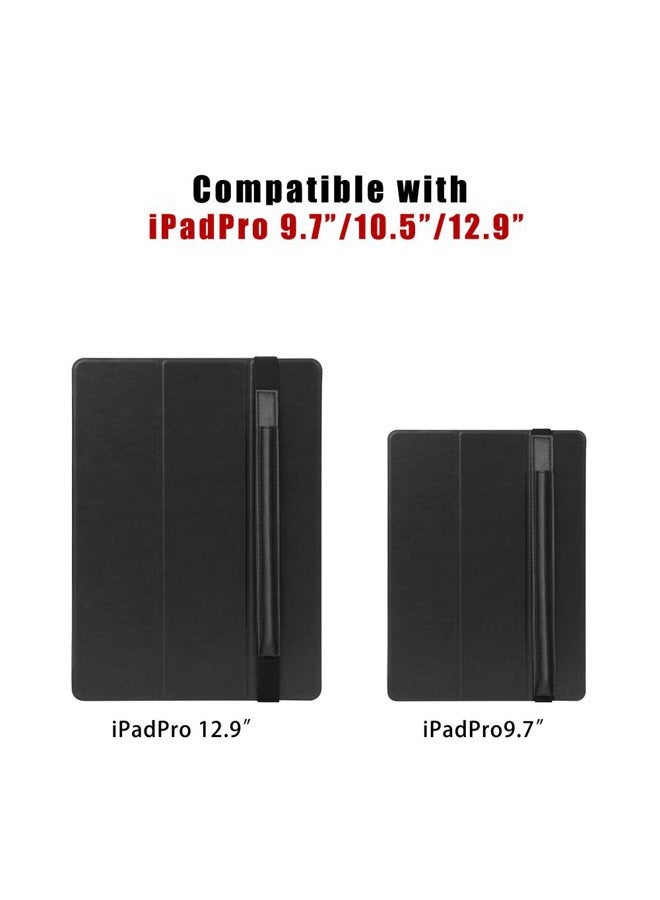 Doormoon Pencil Holder for iPad 2018/ Air/ 9.7 / Pro 9.7/10.5/12.9, Detachable Elastic Apple Pencil 2nd Gen Leather Sleeve Pocket Pouch (Black) - Image 3